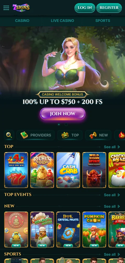 Η έκδοση HTML5 του 7Signs Casino σε smartphone χωρίς εγκατάσταση εφαρμογής