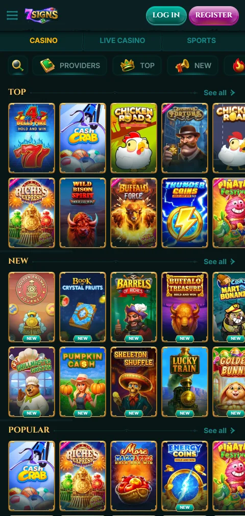 Ταμείο του 7Signs Casino σε κινητό με e-wallets και κρυπτονομίσματα