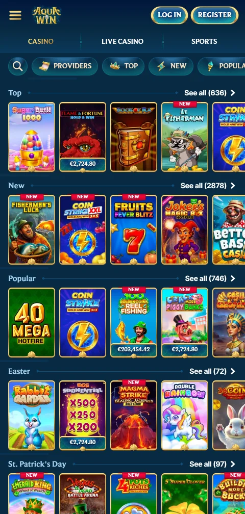 Aquawin Casino: καταθέσεις και αναλήψεις με κάρτα, Skrill και crypto από κινητό