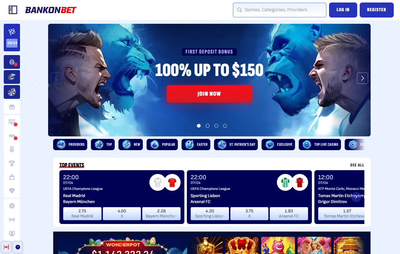 Επισκόπηση της BankonBet Casino με καζίνο και sportsbook σε ενιαίο λογαριασμό
