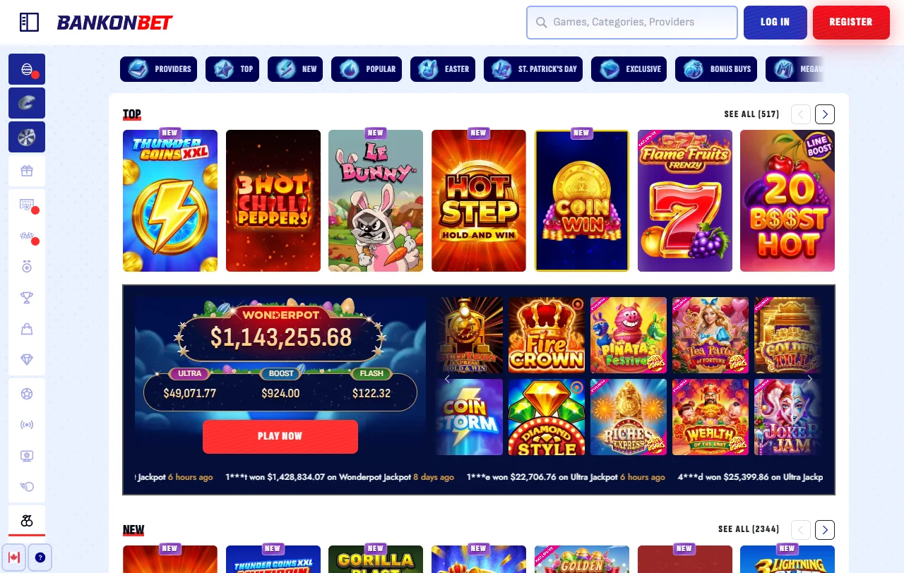 Μπόνους καλωσορίσματος της BankonBet Casino 100% έως 500 € με 200 free spins