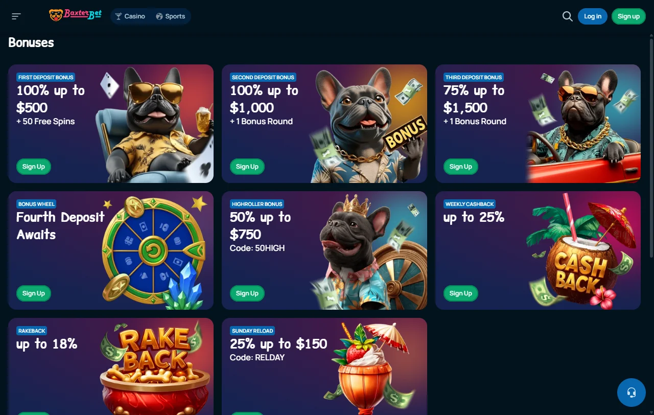 Κατάλογος παιχνιδιών του Baxterbet Casino με slots από Pragmatic Play και NetEnt