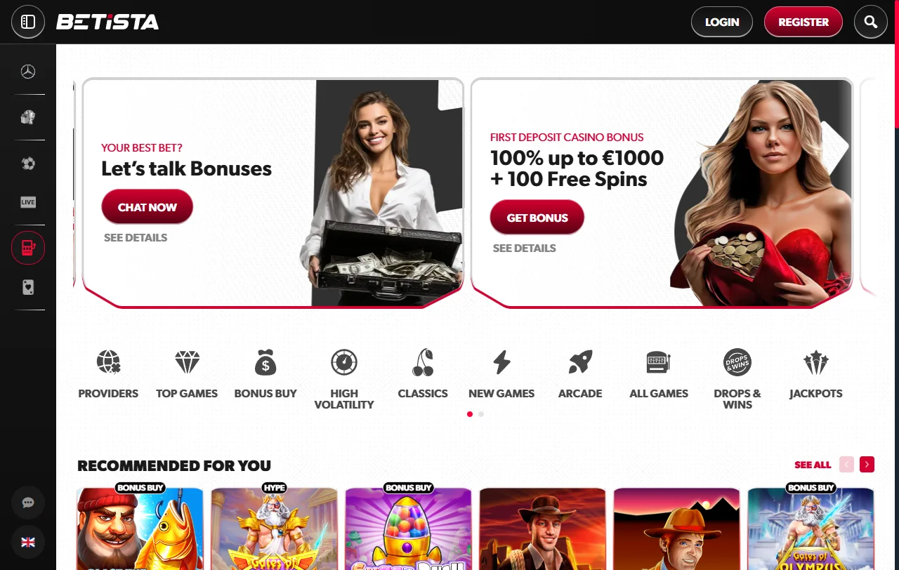 Επισκόπηση του Betista Casino με καζίνο και αθλητικό στοίχημα σε έναν λογαριασμό