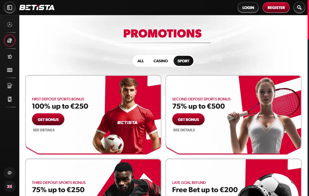 Πακέτο καλωσορίσματος του Betista Casino με όρους wagering και free spins