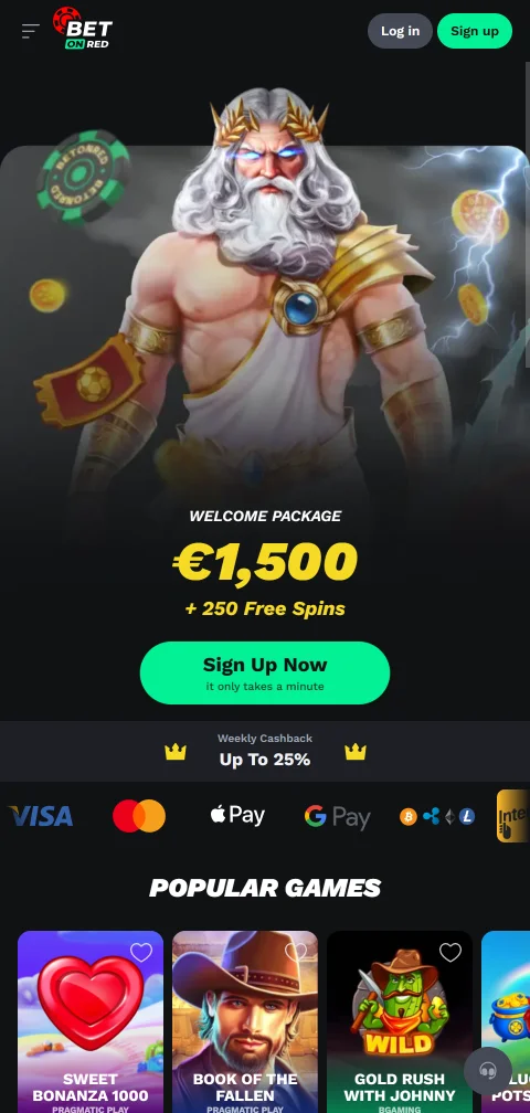 Το BetOnRed Casino σε κινητό μέσω browser χωρίς εγγενή εφαρμογή