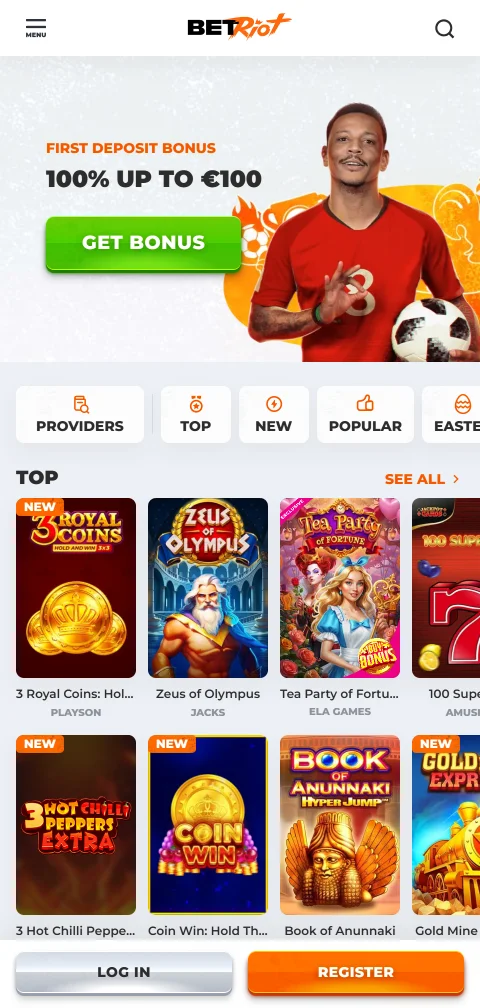 Ταμείο του BetRiot Casino με κάρτες, e-wallets και κρυπτονομίσματα