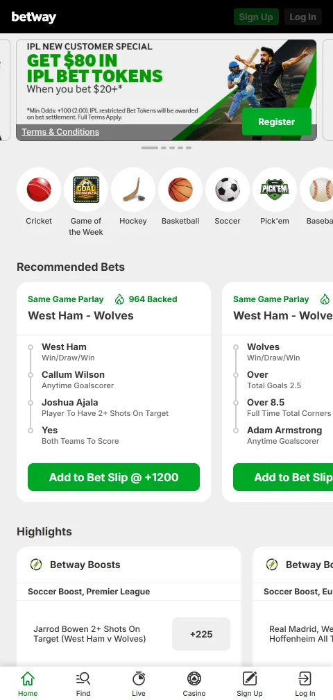 Ασφάλεια Betway Casino με άδεια MGA/B2C/130/2006 και επίλυση διαφορών eCOGRA