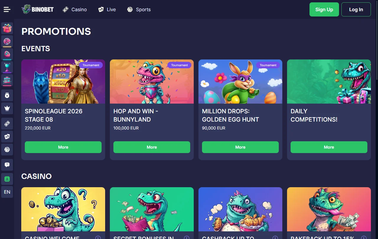 Βιβλιοθήκη Binobet με slots της Pragmatic Play και live τραπέζια της Evolution