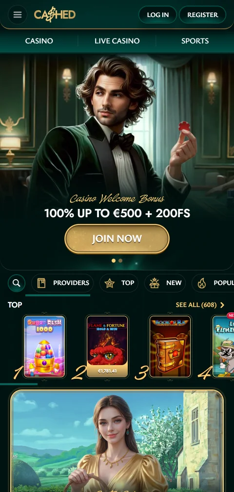 Το Cashed Casino στον browser κινητού μέσω HTML5 χωρίς native εφαρμογή