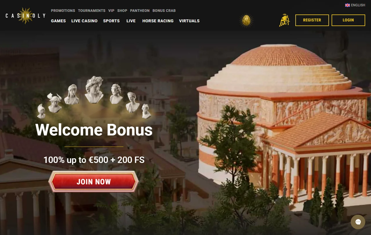 Casinoly: επισκόπηση της πλατφόρμας με ρωμαϊκό θέμα για Έλληνες παίκτες