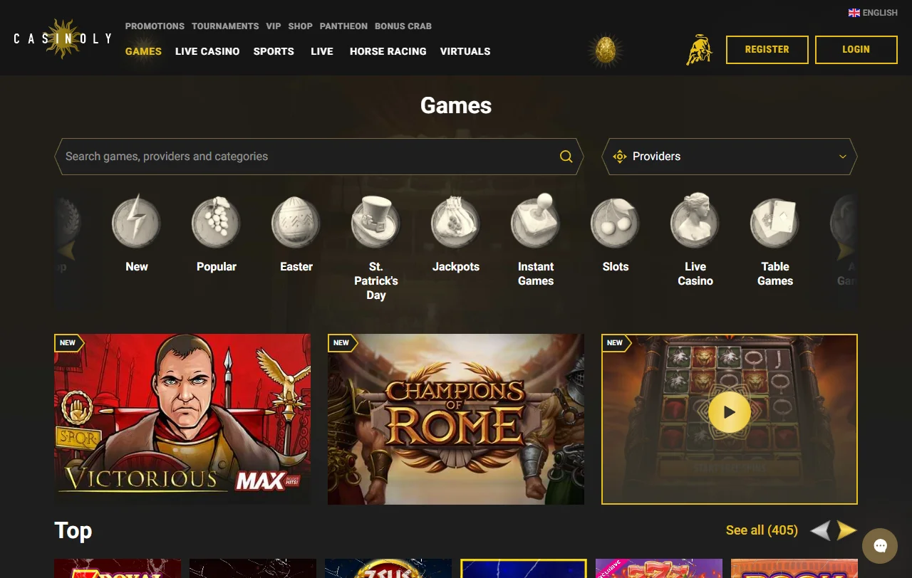 Casinoly: κατάλογος με πάνω από 10.000 slots από περίπου 117 παρόχους