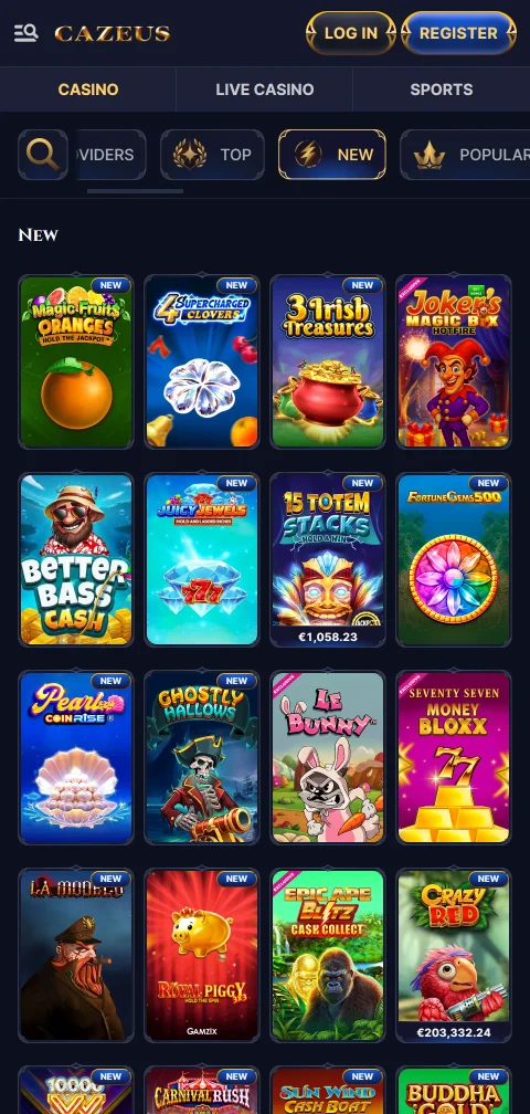Ταμείο του Cazeus Casino στο κινητό με κάρτες, e-wallets και κρυπτονομίσματα