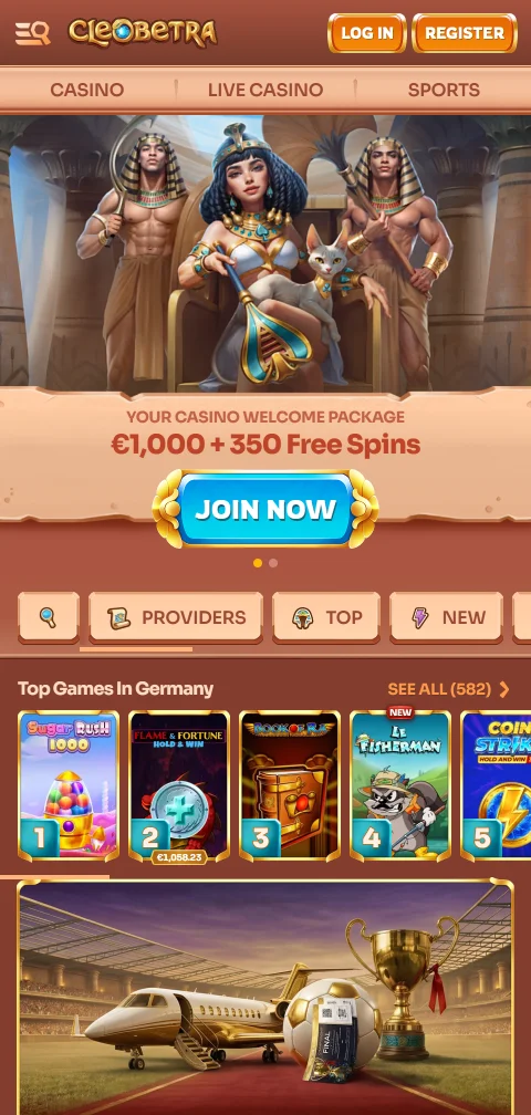 Η έκδοση browser του Cleobetra Casino σε κινητό τηλέφωνο χωρίς εγκατάσταση