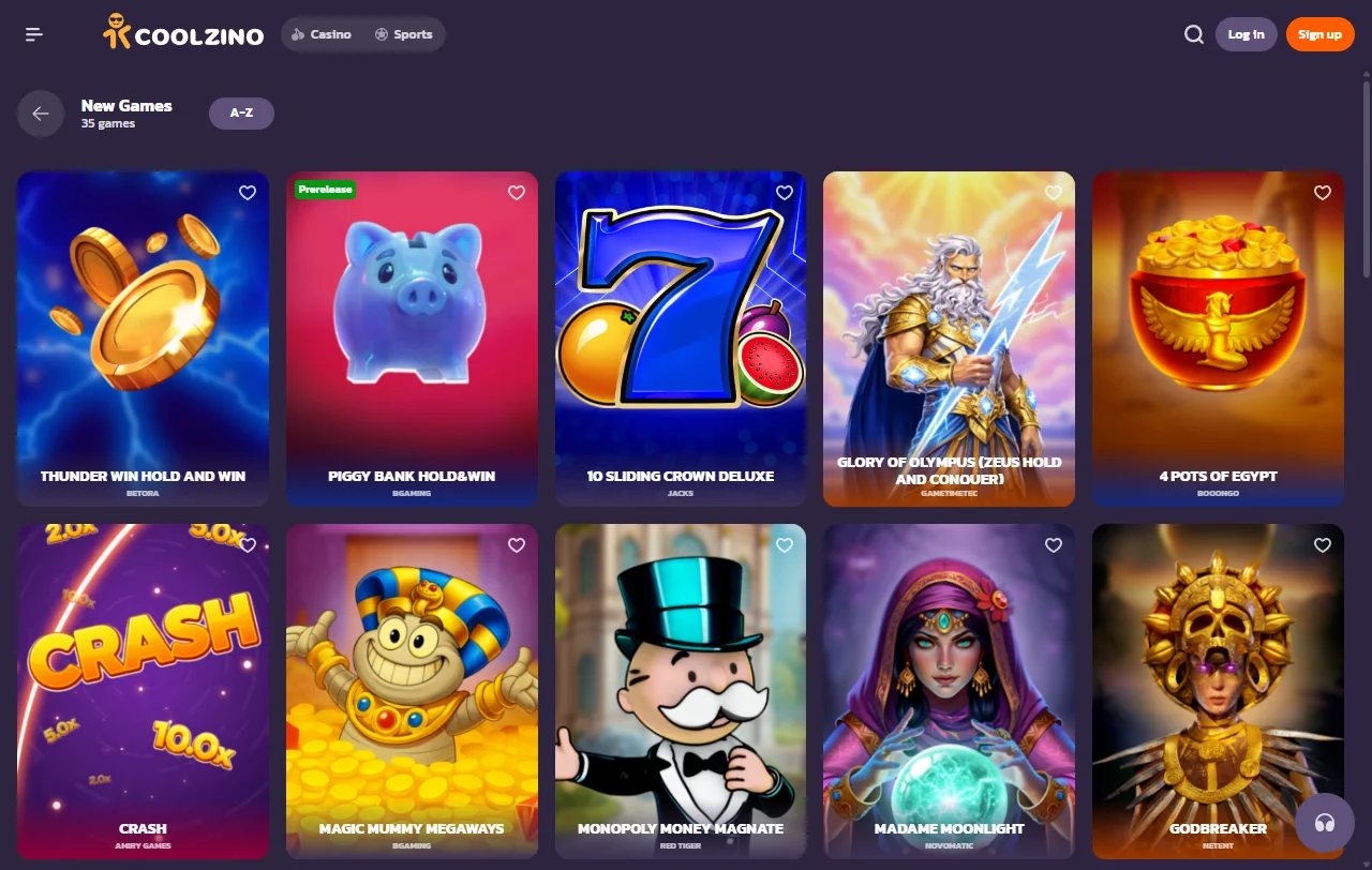 Πακέτο καλωσορίσματος έως 450 € με 250 free spins στο Coolzino Casino