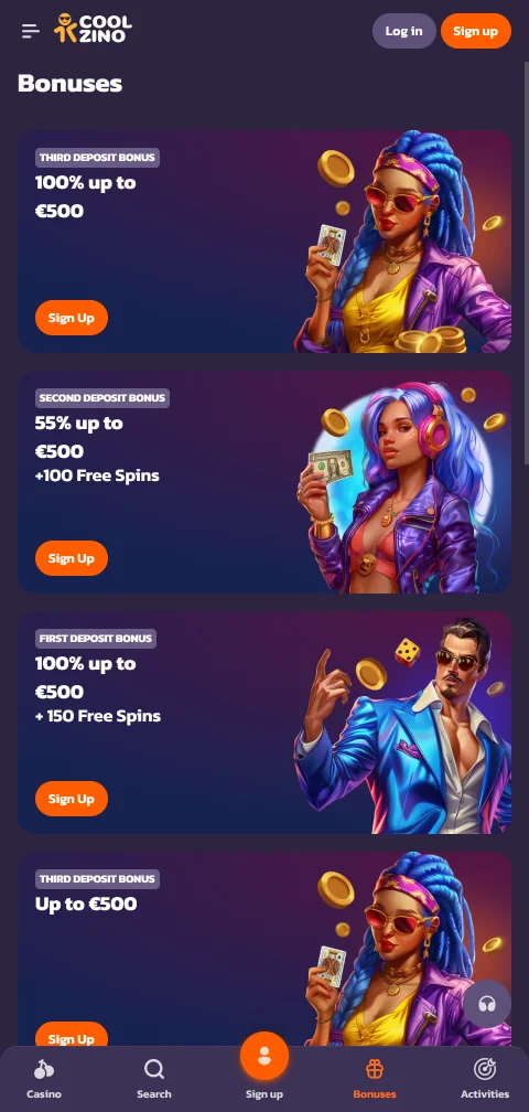 Μέθοδοι κατάθεσης και ανάληψης του Coolzino Casino με κάρτες και κρυπτονομίσματα