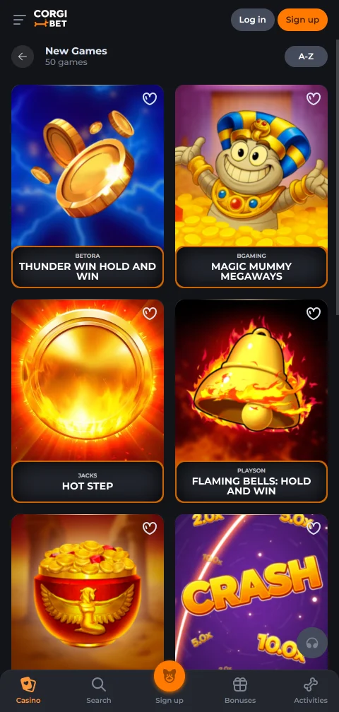 Ταμείο του Corgibet Casino στο κινητό με Skrill, Neteller και crypto