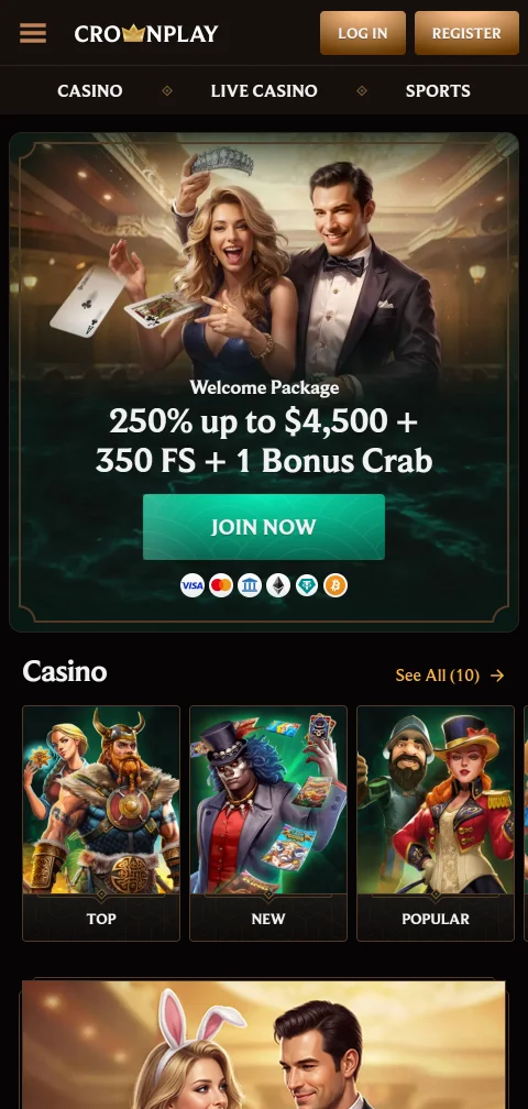 Η CrownPlay σε κινητό μέσω browser, χωρίς native εφαρμογή