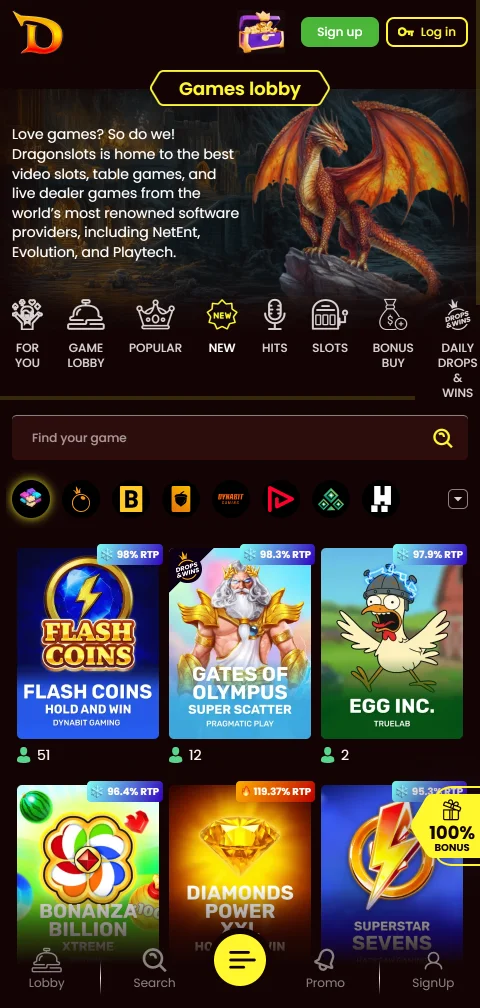 Ταμείο καταθέσεων του DragonSlots Casino σε κινητό