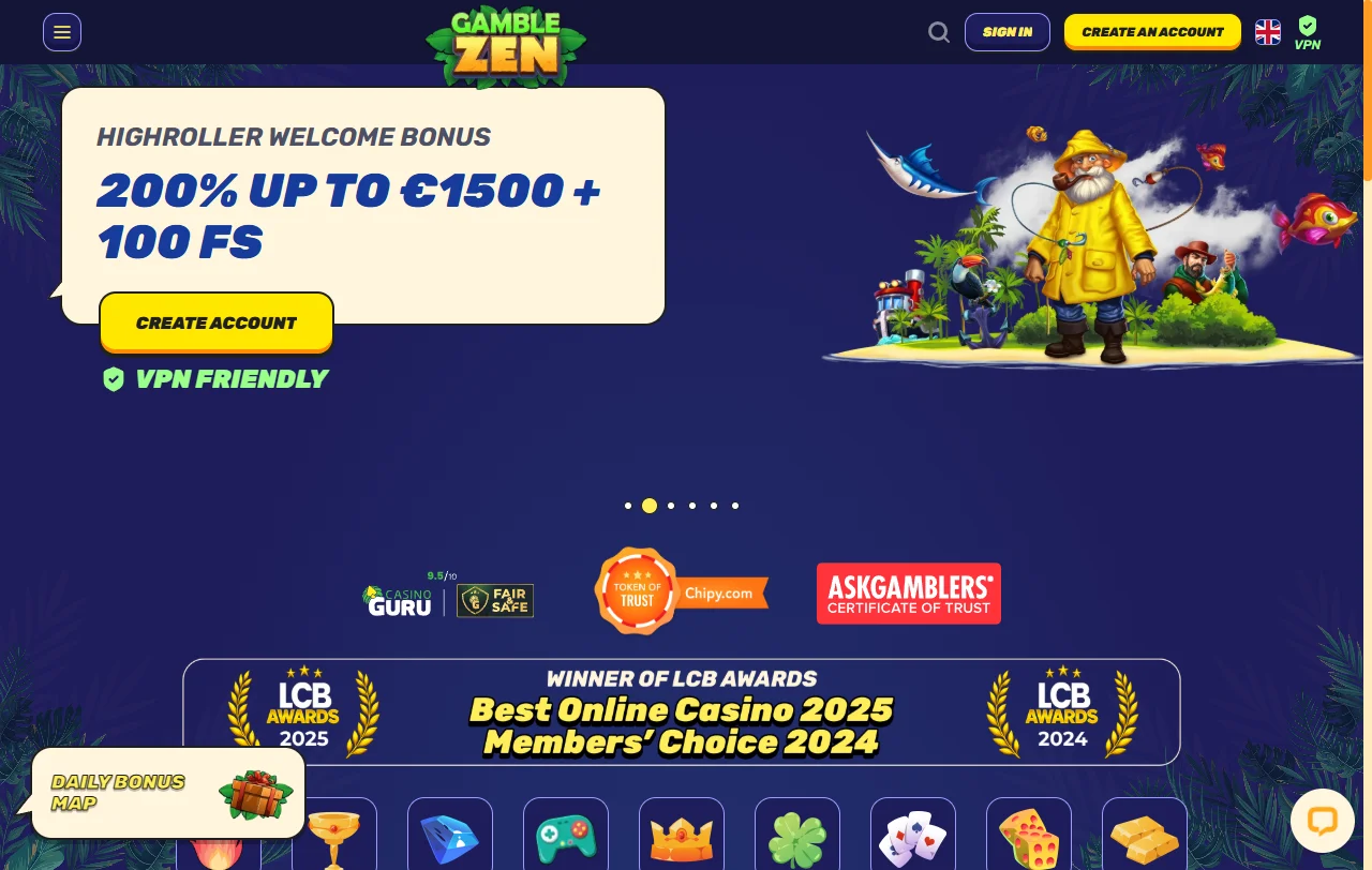 Gamblezen Casino ανάλυση αρχικής σελίδας και βασικών στοιχείων πλατφόρμας