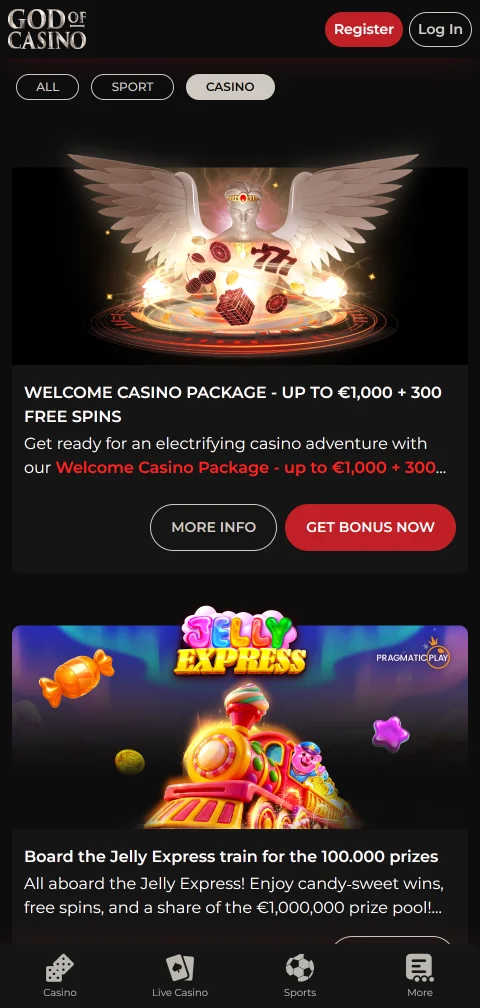Υποσέλιδο του God of Casino με την άδεια Anjouan και τα εργαλεία ορίων