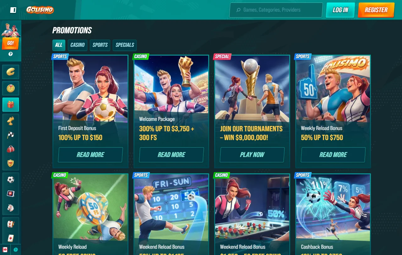 Κατάλογος του Golisimo Casino με κουλοχέρηδες Pragmatic Play, Playtech και Hacksaw Gaming