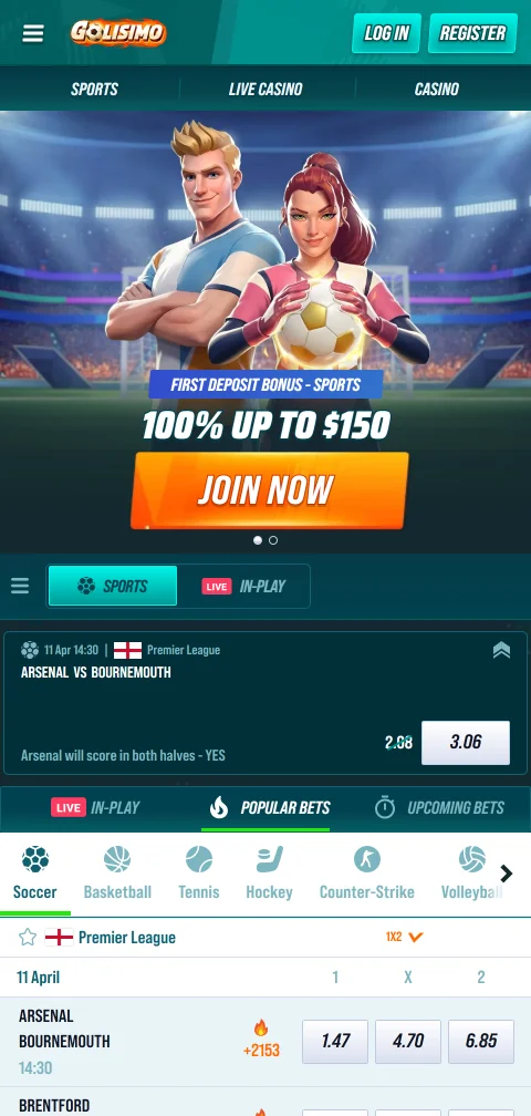 Golisimo Casino σε κινητό μέσω PWA χωρίς εφαρμογή από App Store