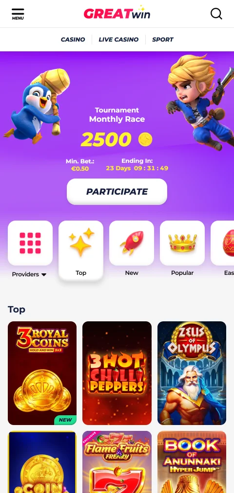 Ταμείο του GreatWin Casino με κάρτες και κρυπτονομίσματα για καταθέσεις και αναλήψεις