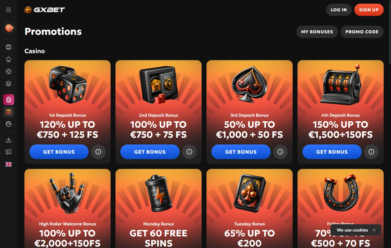 Πακέτο καλωσορίσματος του GXbet έως 4.000 € και 400 free spins