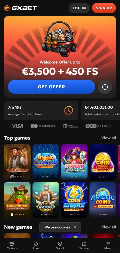 Η web εφαρμογή του GXbet σε Android και iPhone χωρίς λήψη από store