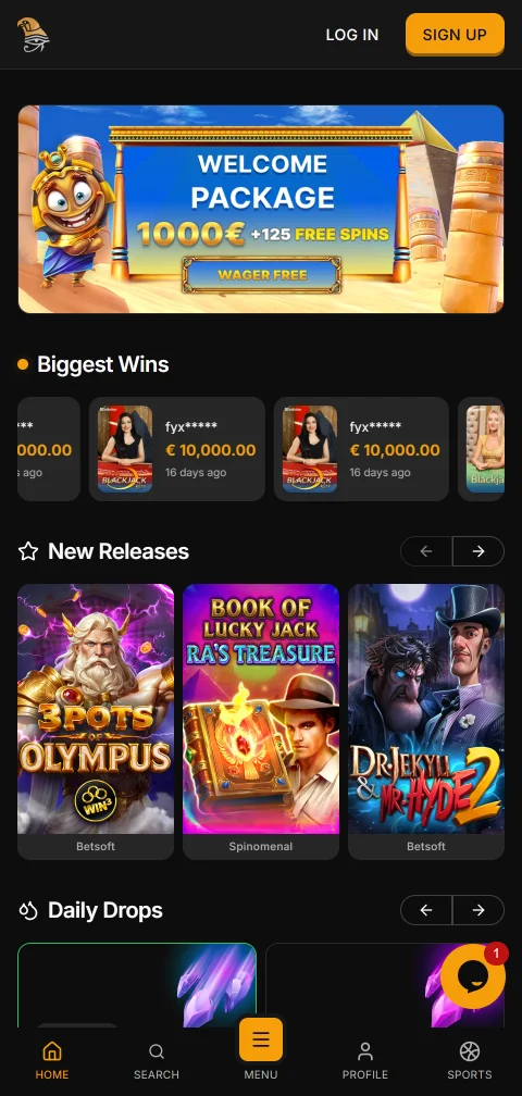 Το Horus Casino σε κινητό μέσω browser, χωρίς εφαρμογή iOS ή Android