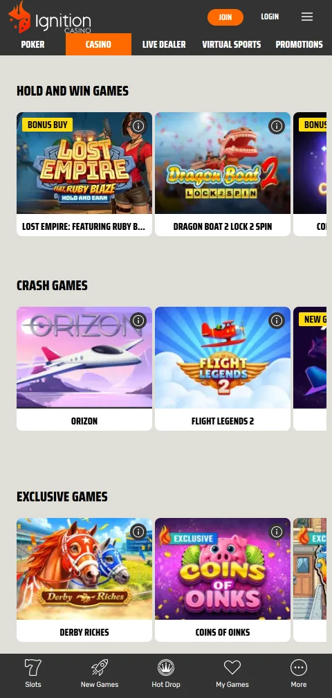 Ignition Casino: αναλήψεις με Bitcoin Lightning, Litecoin και Ethereum σε κινητό