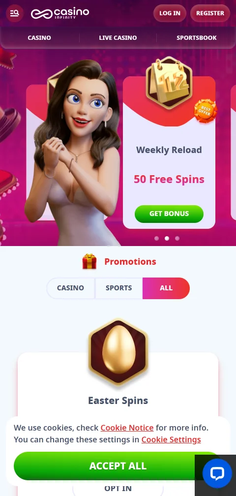 Η έκδοση browser του Infinity Casino σε κινητό με ελληνική διεπαφή