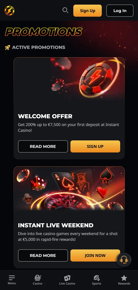 Καταθέσεις και αναλήψεις Instant Casino με κρυπτονομίσματα και τραπεζική μεταφορά