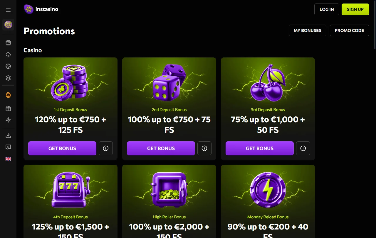 Βιβλιοθήκη παιχνιδιών Instasino με κουλοχέρηδες Pragmatic Play, Play