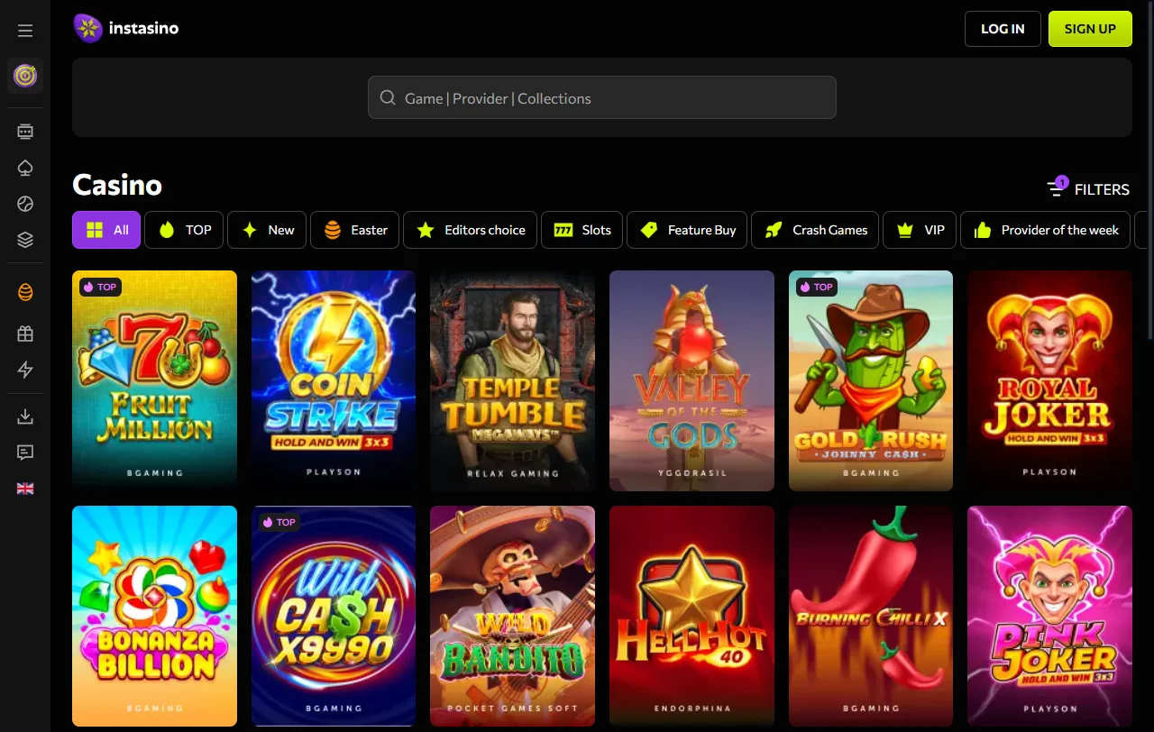 Πακέτο καλωσορίσματος Instasino έως 4.000 € και 400 free spins σε τέσσερις καταθέσεις