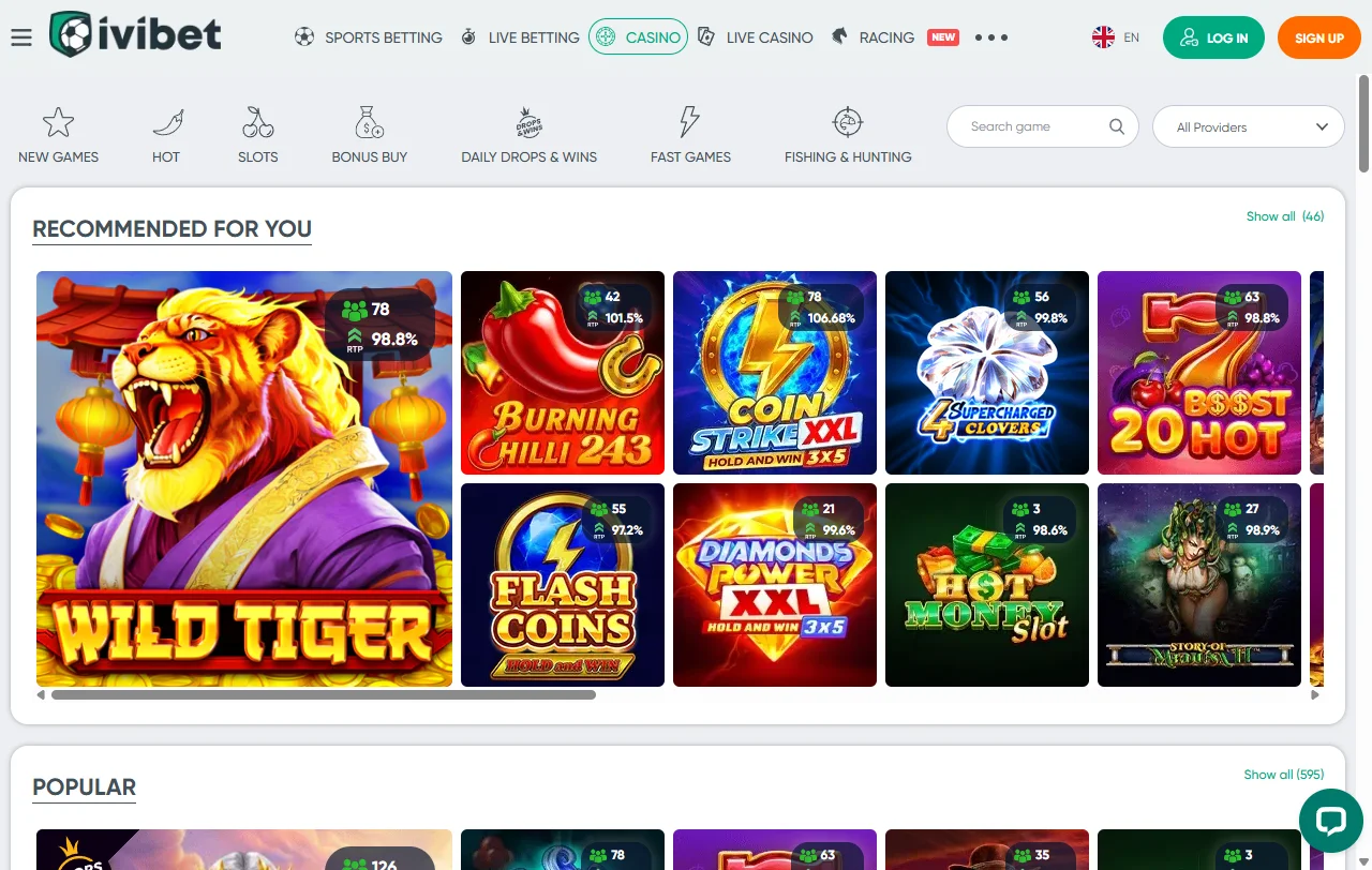 Βιβλιοθήκη slots του Ivibet με τίτλους Pragmatic Play και NetEnt