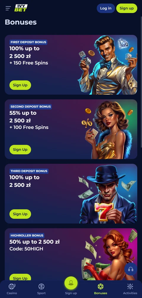 Ταμείο του Ivybet στο κινητό με Visa, Skrill, Bitcoin και USDT