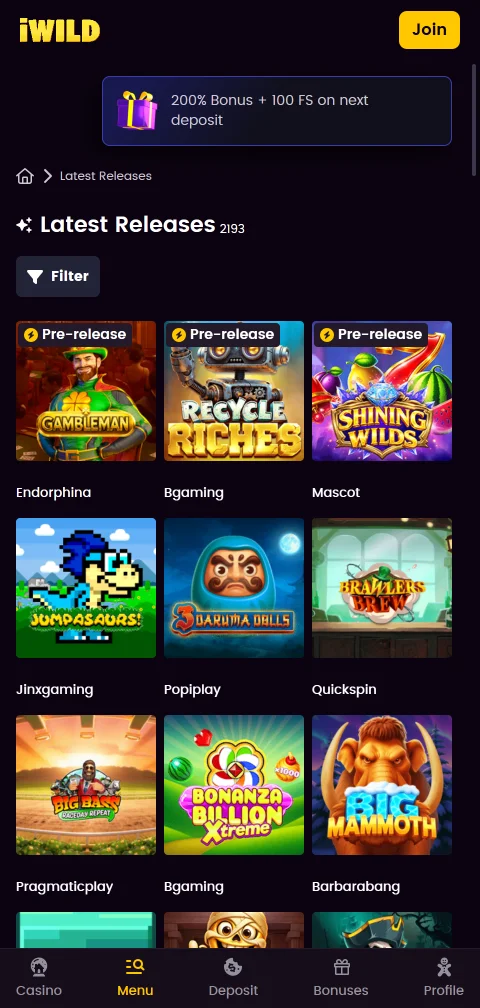 Ταμείο του iWild Casino με κάρτες, e-wallets και κρυπτονομίσματα