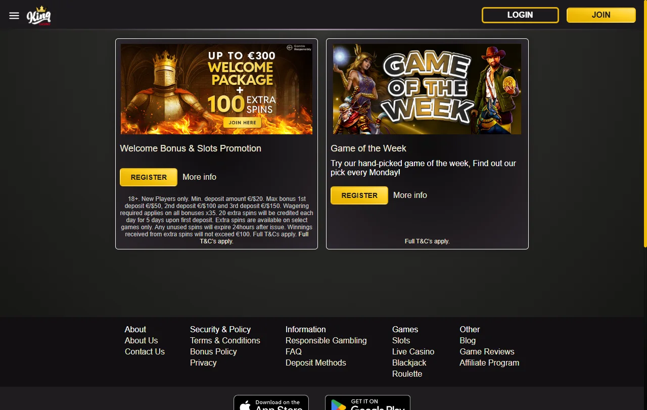 Προσφορά 20 free spins χωρίς wagering στο KING Casino για νέους παίκτες