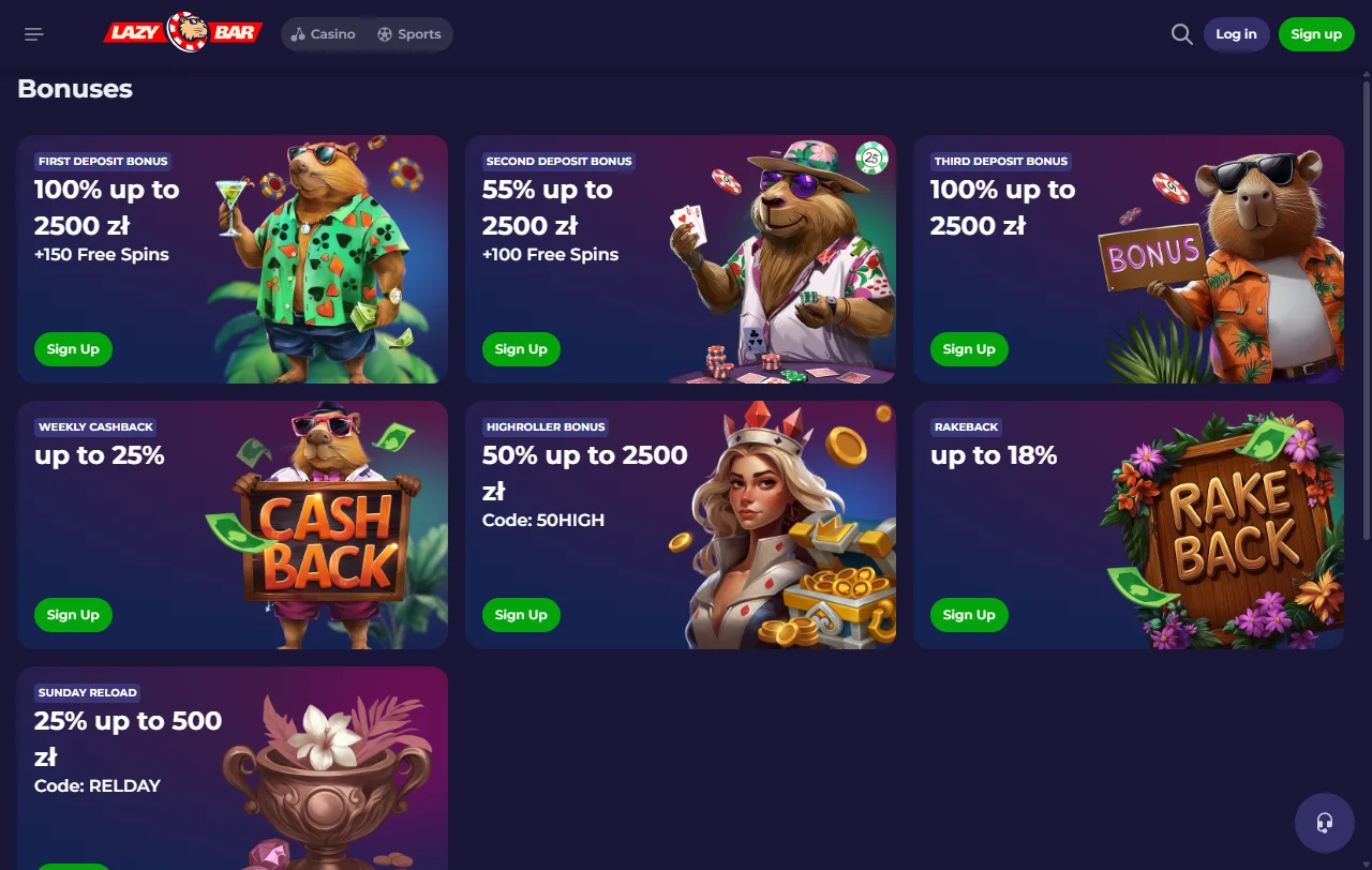 Βιβλιοθήκη παιχνιδιών του LazyBar Casino με περίπου 6.000 τίτλους και Bonus Buy