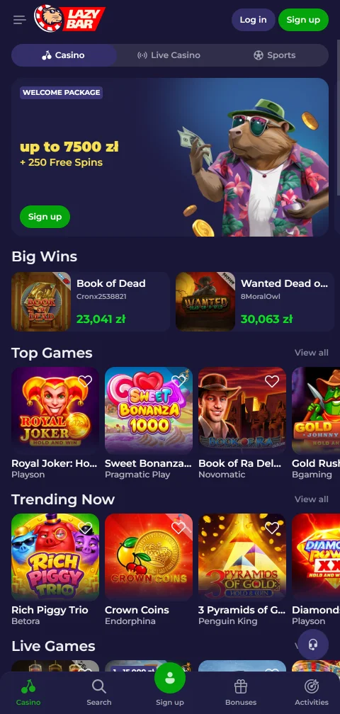 Το LazyBar Casino ως PWA στο κινητό χωρίς εφαρμογή από κατάστημα