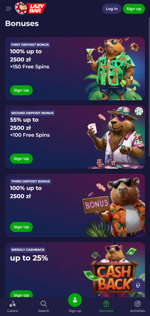 Ταμείο του LazyBar Casino στο κινητό με κάρτες, Apple Pay και κρυπτονομίσματα