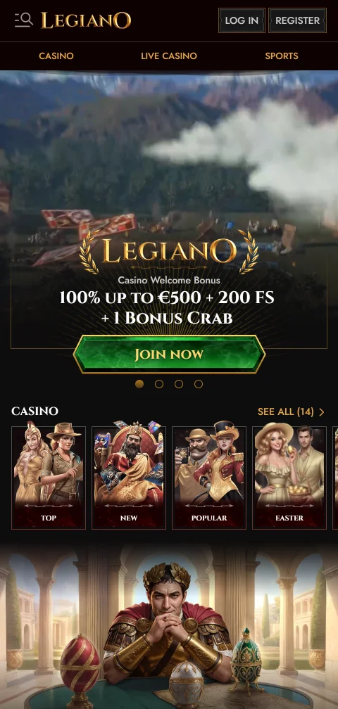Legiano Casino σε browser κινητού με live τραπέζια μπλακτζάκ της Evolution