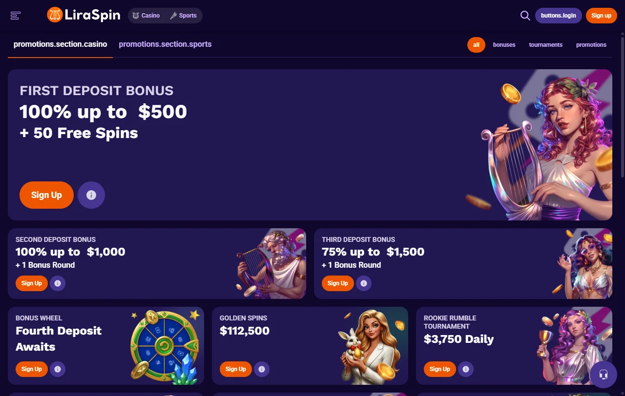 Κατάλογος παιχνιδιών του Liraspin Casino με slots από Pragmatic Play, Yggdrasil και Amusnet