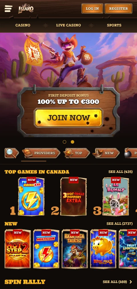 Έκδοση browser του Lizaro Casino σε κινητό iOS και Android