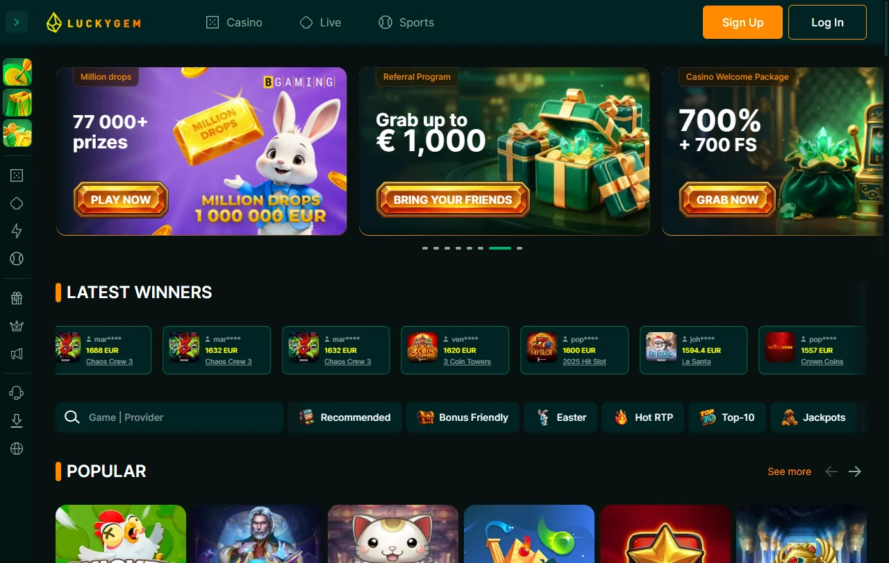 Επισκόπηση του LuckyGem casino, offshore πλατφόρμας με ελληνική γλώσσα από το 2025