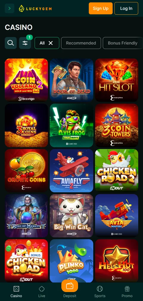 Ταμείο του LuckyGem casino σε κινητό με κάρτες, Revolut και κρυπτονομίσματα