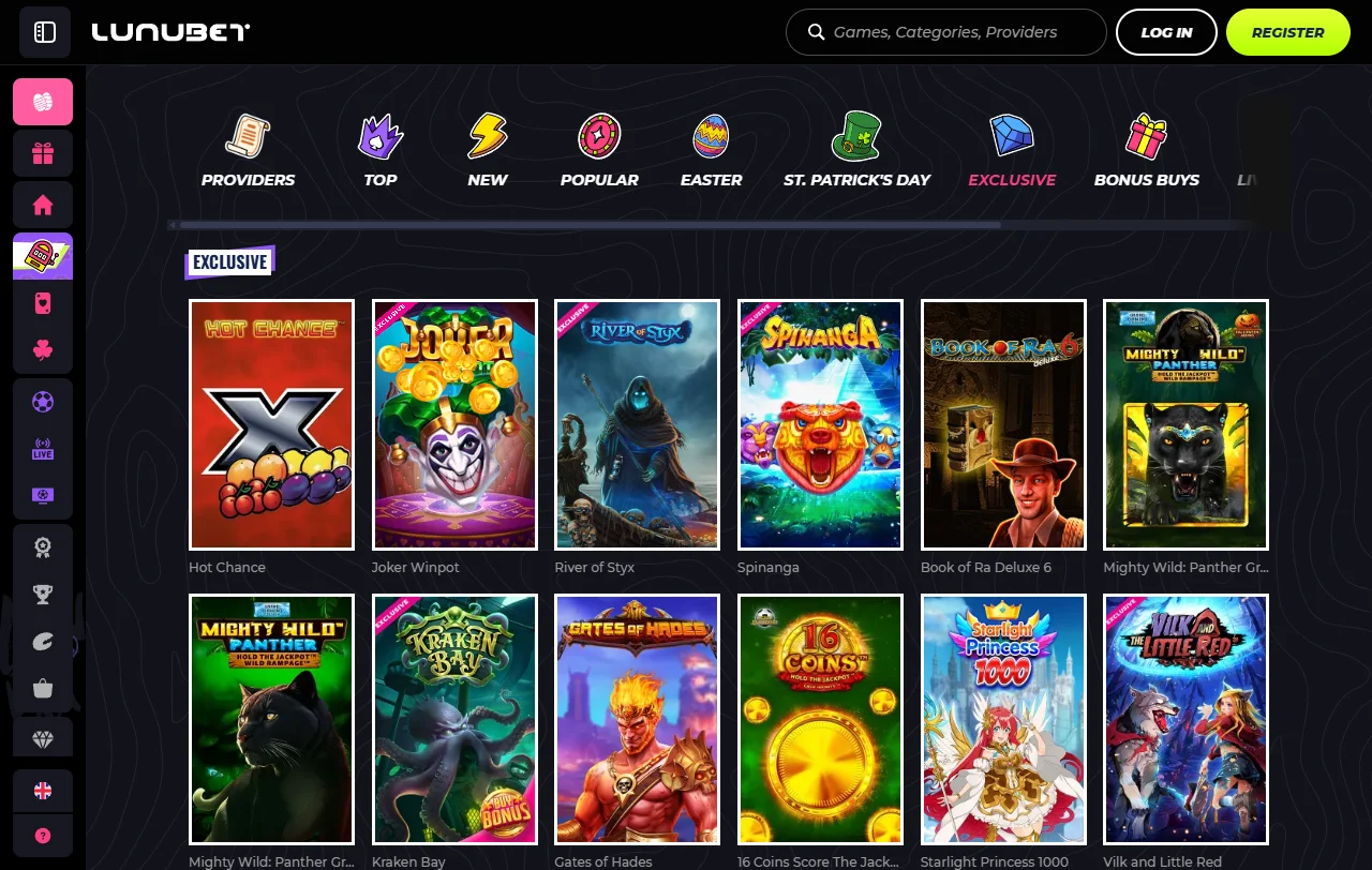 Πακέτο καλωσορίσματος του Lunubet Casino με 300 free spins και όρους wagering