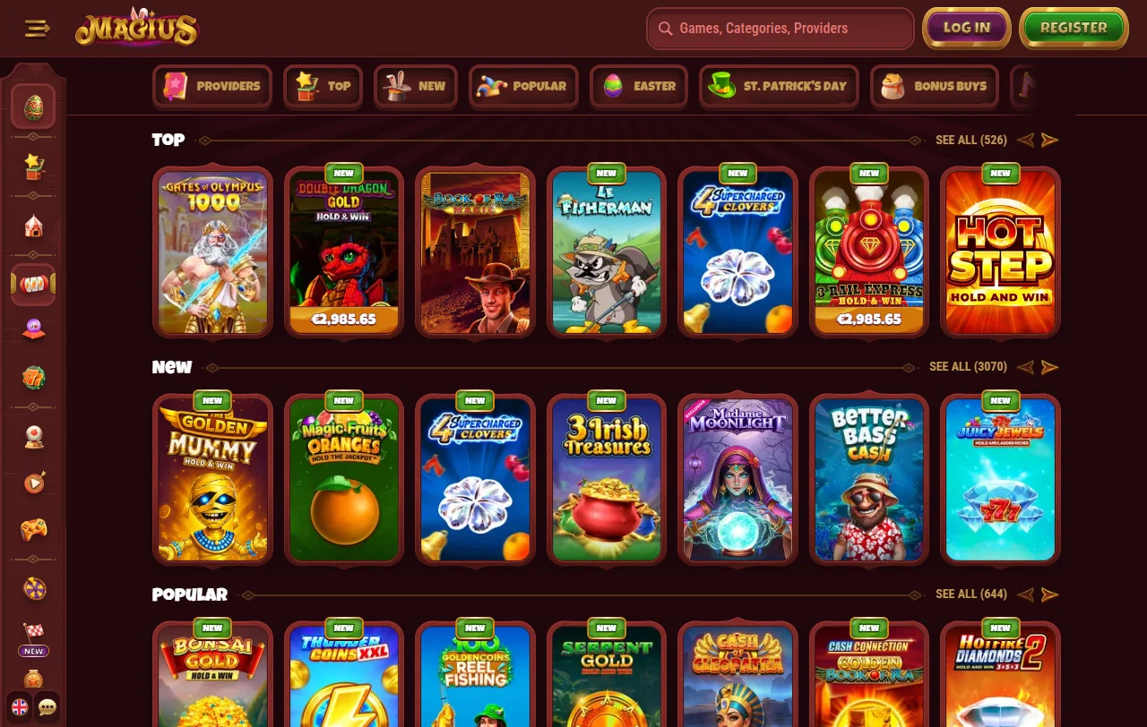 Μπόνους πρώτης κατάθεσης του Magius Casino με όρους wagering 35x