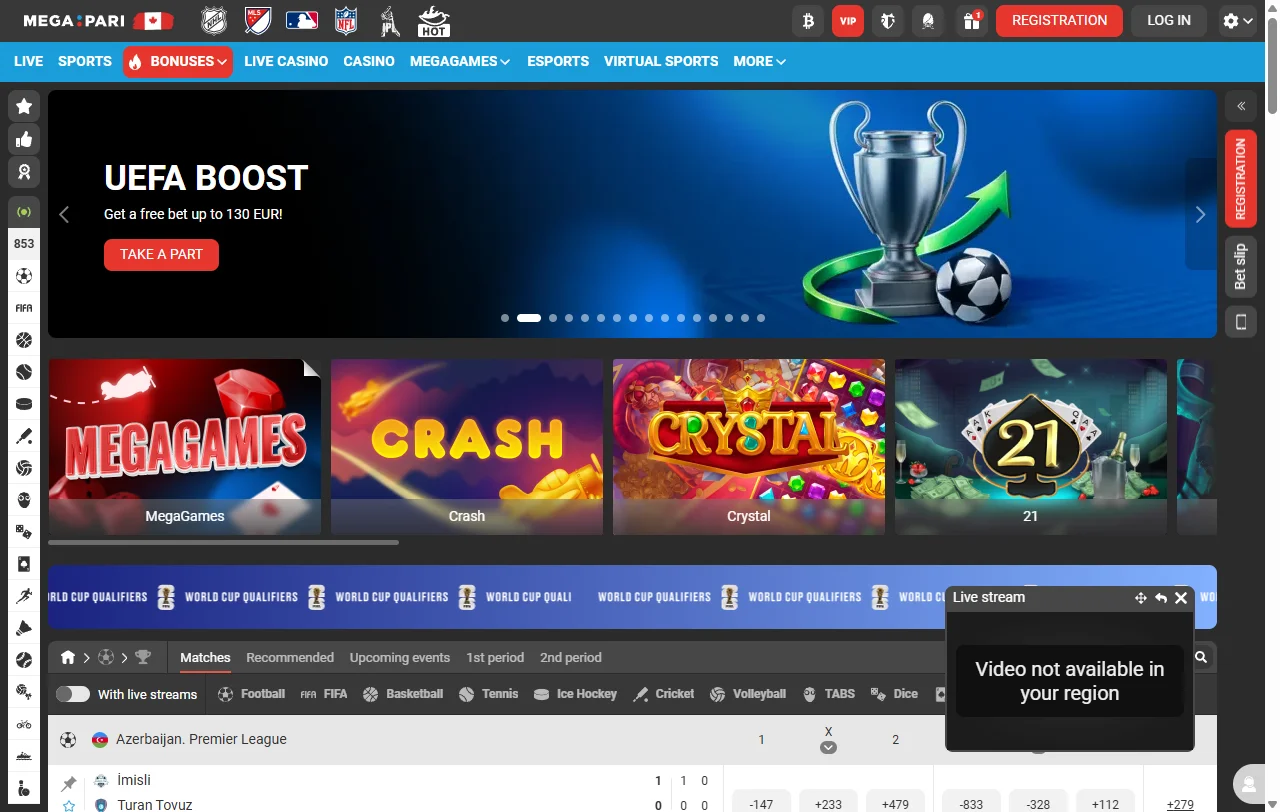 Αρχική σελίδα Megapari casino με στοίχημα και καζίνο στον ίδιο λογαριασμό